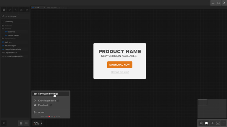 Typical options, version control, minimap, zoom and much more ...